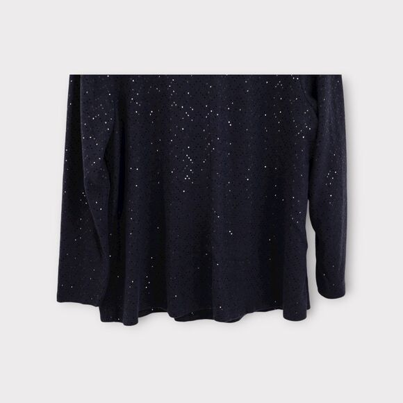 NWT Lane Bryant Sweater Plus Size 14/16 Cowl Neck Blue Sequins Stretch Pullover - Picture 11 of 16